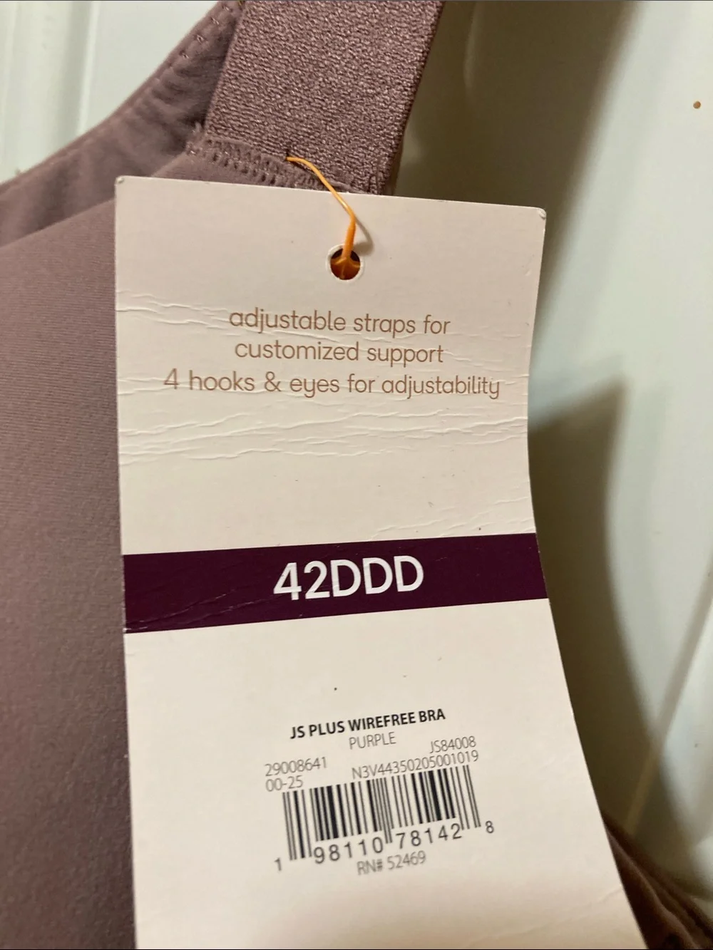 Seamless Light Mauve Full-Coverage Comfort Bra 42DDD
